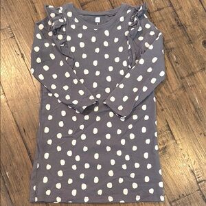 Tea Collection Gray Polka Dot Kids Dress